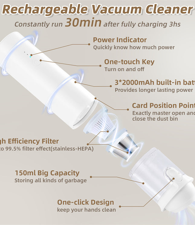 Shell Multifunctional Car Vacuum Cleaner 10kPa Outdoor Suction Blowing And Charging Integrated Car Vacuum Cleaner
