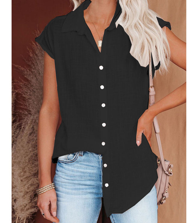 Women's Solid Color Single Breasted Shirt