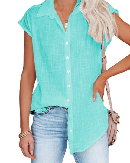 Women's Solid Color Single Breasted Shirt