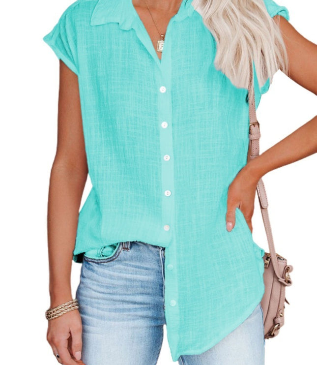 Women's Solid Color Single Breasted Shirt