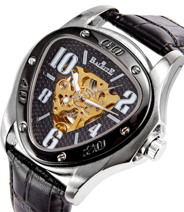 European And American Style Men's Fashion Casual Hollow Triangle Mechanical Watch
