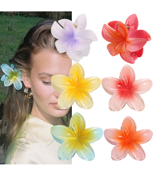 Muweordy Plumeria Hair Clips Flower Hair Clip Trendy Hair Claw Clip Popular Hair Catch Korean Hair Accessories For Women