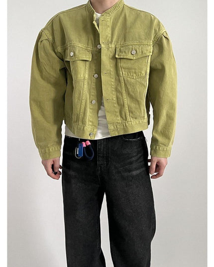 Loose Lapel Short Denim Coat