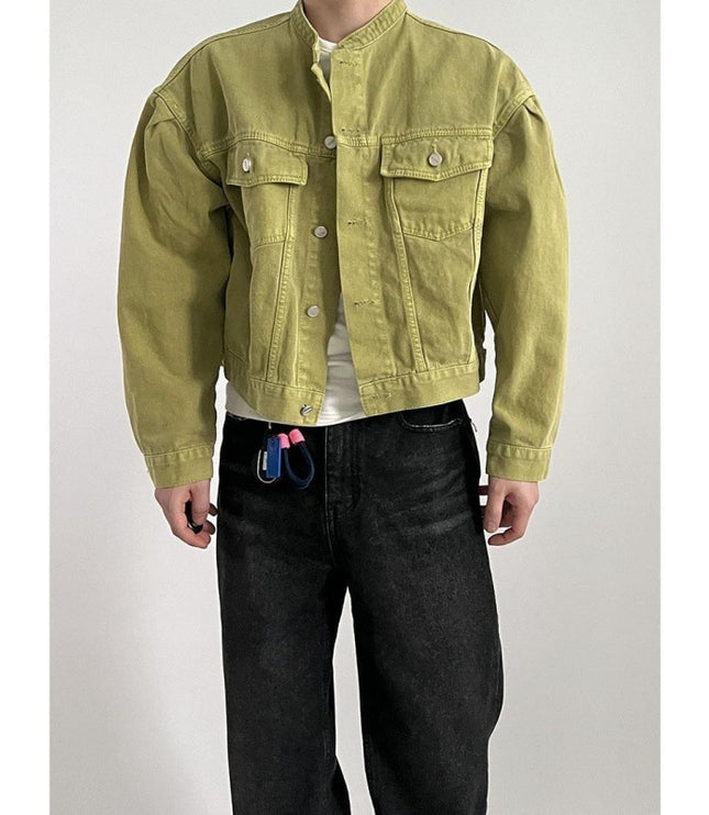 Loose Lapel Short Denim Coat