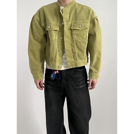 Loose Lapel Short Denim Coat