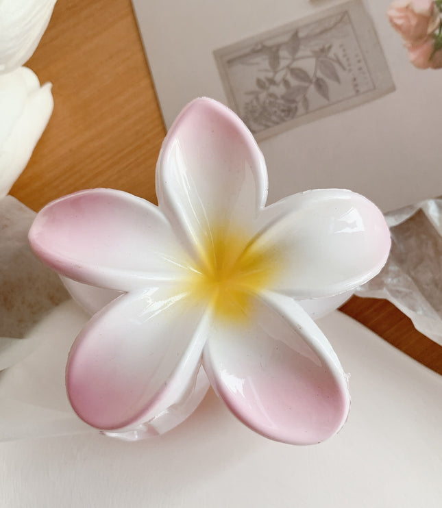 Muweordy Plumeria Hair Clips Flower Hair Clip Trendy Hair Claw Clip Popular Hair Catch Korean Hair Accessories For Women