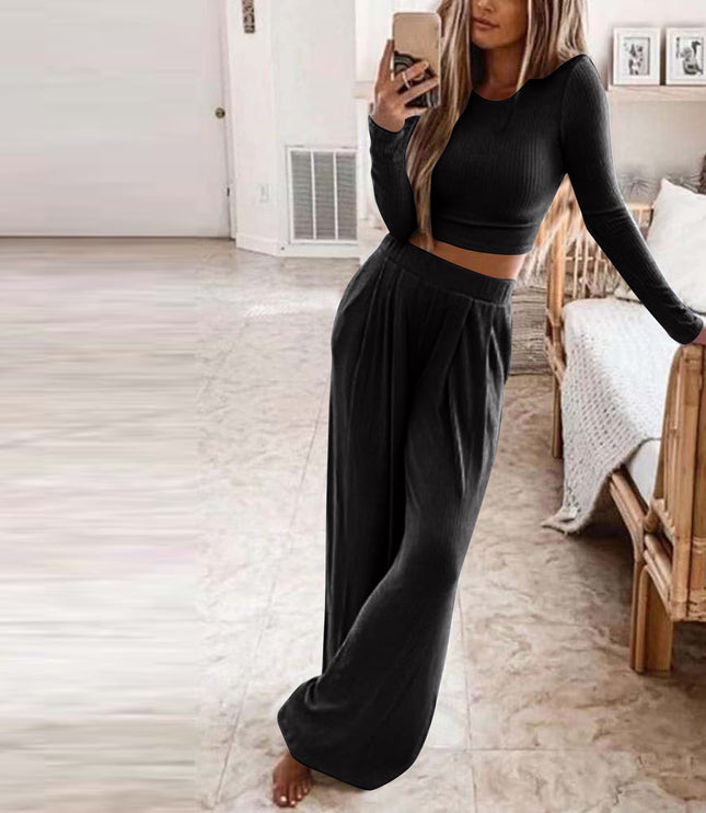 Knitted Casual Home Two Piece Suit