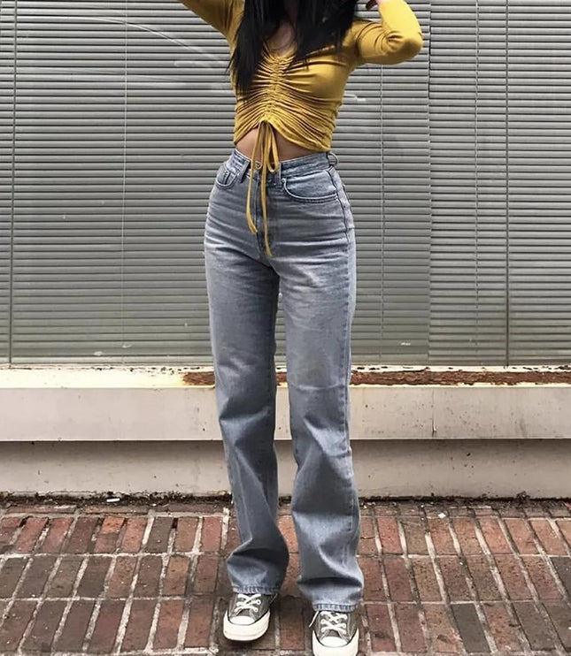 Spring High-waisted Thin Wide-leg Pants Loose