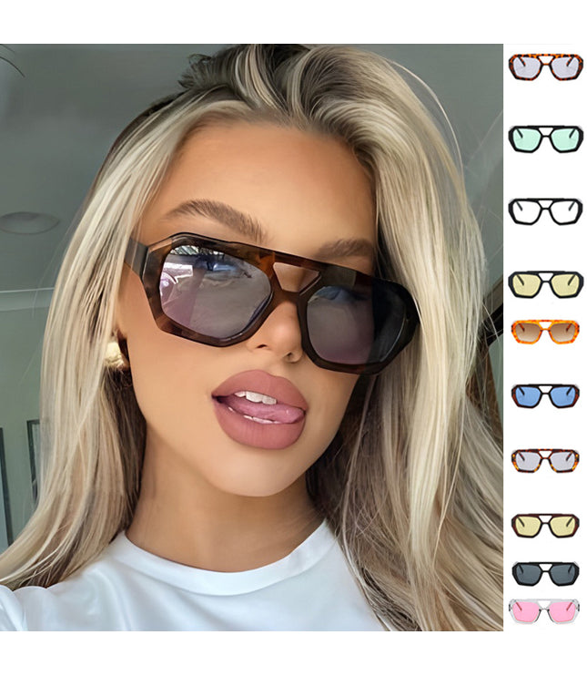 Ins Big Frame Leopard Sunglasses Summer Sunshade Beach Vacation Glasses