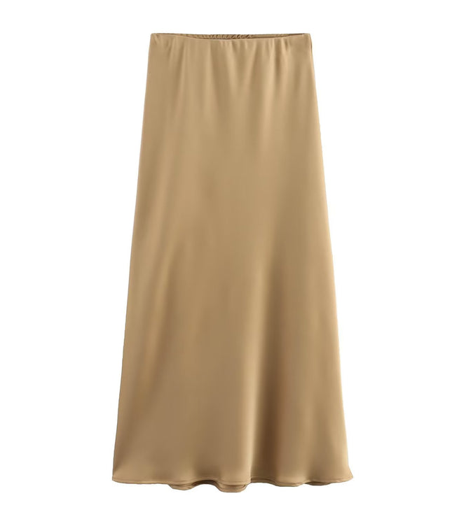 Women's Fashionable Silk Satin High Waist Skirt