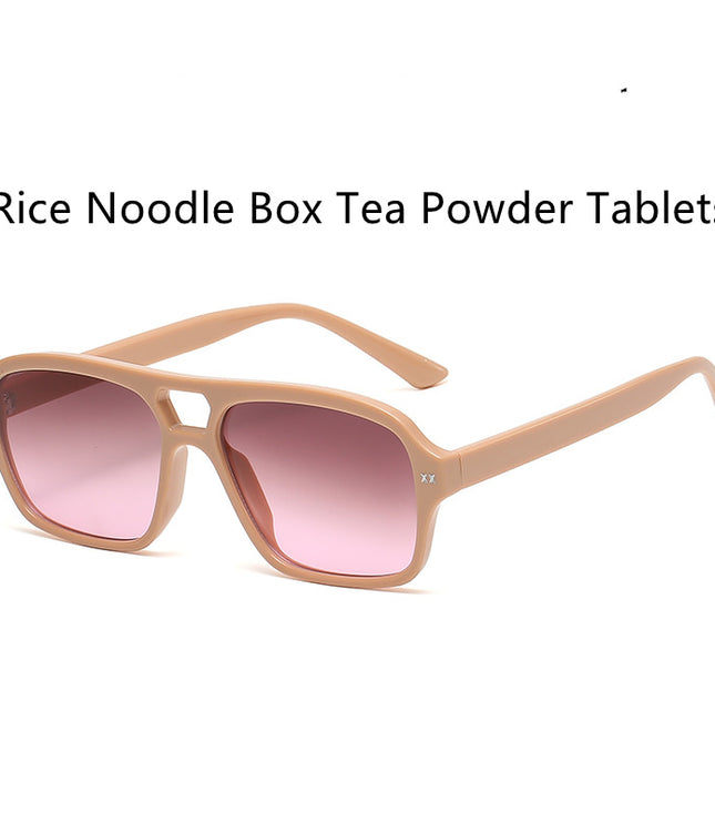 Retro Double Bridge Polygonal Sunglasses For Men And Women
