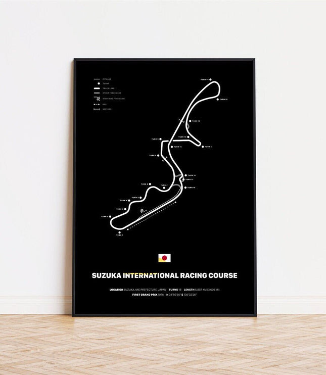 Poster Formel 1 Rennstrecken · Deko Print ohne Rahmen