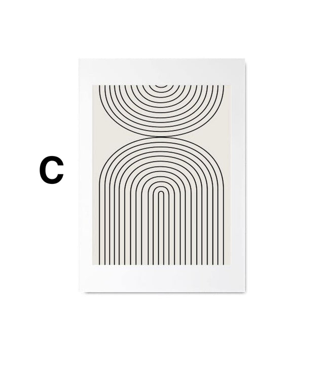 Poster Gesichter Linien und abstrakte Formen als Deko Print ohne Rahmen